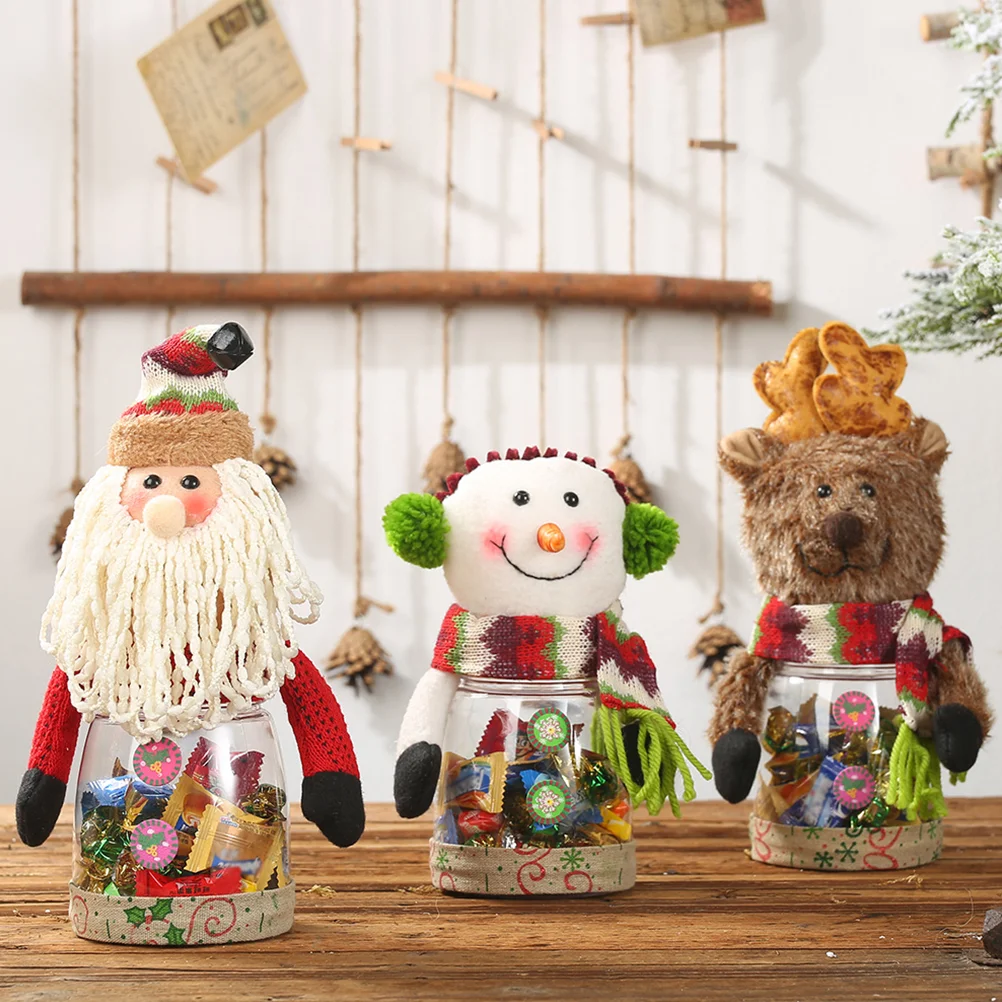 

Christmas Santa Claus Candy Jar Xmas Candy Storage Can Gift Biscuit Storage Jar Christmas Window Ornament