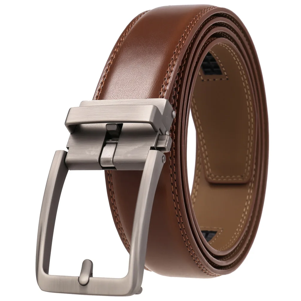 Retro Luxury Cowhide Belt Men's Fashion Casual Versatile Leather Waistband Accessories cowhide Metal Automatic Buckle Girdle