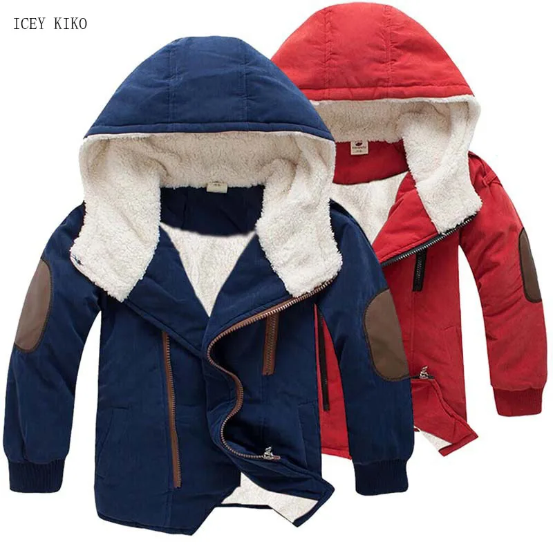 

ICEY KIKO New Boys Winter Coat Children Clothes Plus Fleece Warm GIrls Jacket Parkas Children's Overalls Kids Outdoor Coats