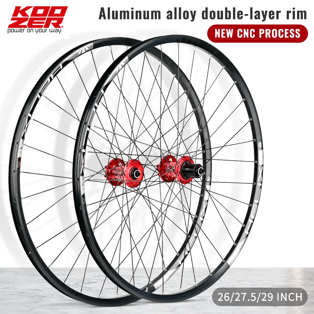 

KOOZER MTB Bike Wheelset 26/27.5/29 Inch QR/Thru Axle Rims XM490 Hubs Sunringle Rim Wheel 32 Holes Disc Brake Bearing Inner Tube