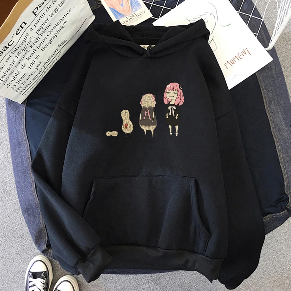 

Gothic Loose Hoodie Funny Anime Print Casual Soft Plus Size Sports Pullover Spring Autumn Harajuku Cute Women's Street Top