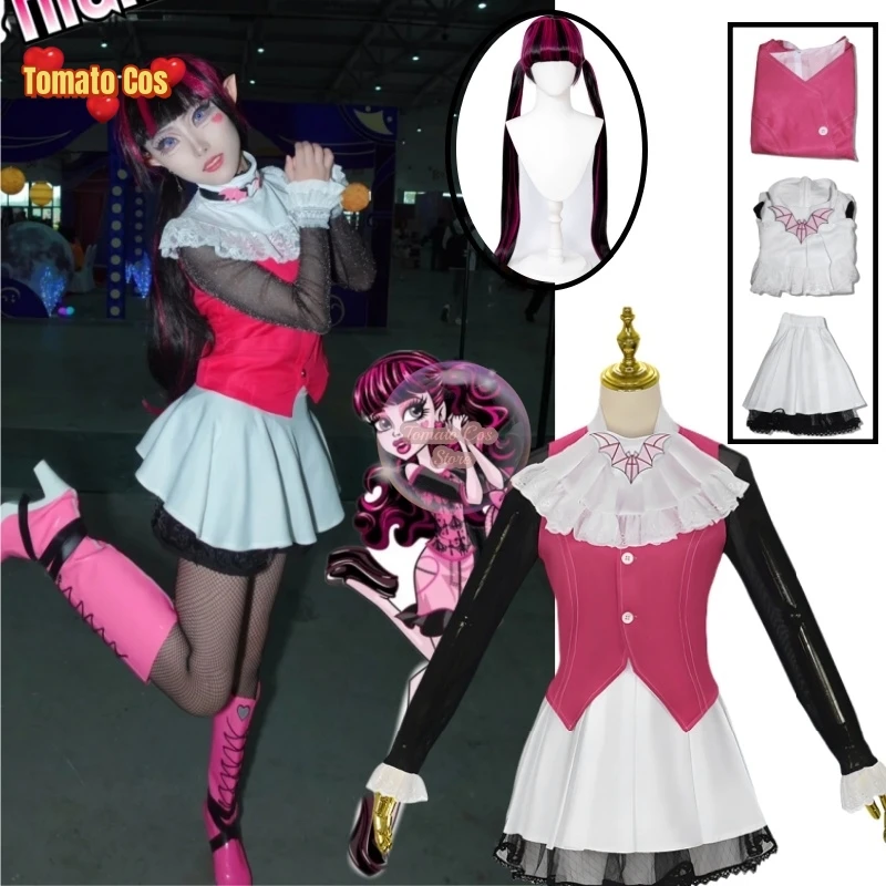 Monster Fantasy High Draculaura Cosplay Spectra Vondergeist Costume Adult Women Shoes Boot Outfits Halloween Carnival Suit