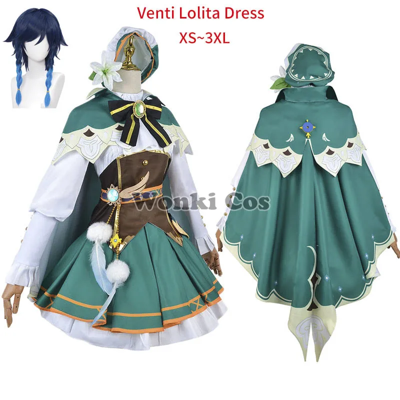 

Genshin Impact Venti Cosplay Costume Lolita Cute Dress for Women Party Cosplay Costumes