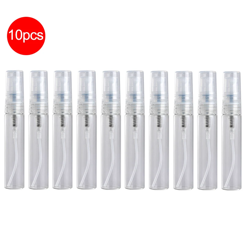10pcs 5ml Glass Empty Spray Bottle portable mini refillable empty container for pure dew,flower water,make-up water and