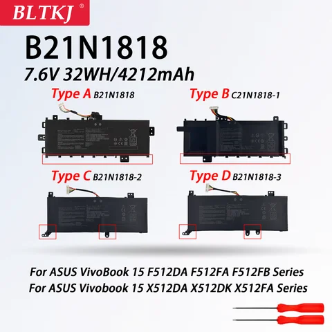 Аккумулятор для ноутбука ASUS B21N1818