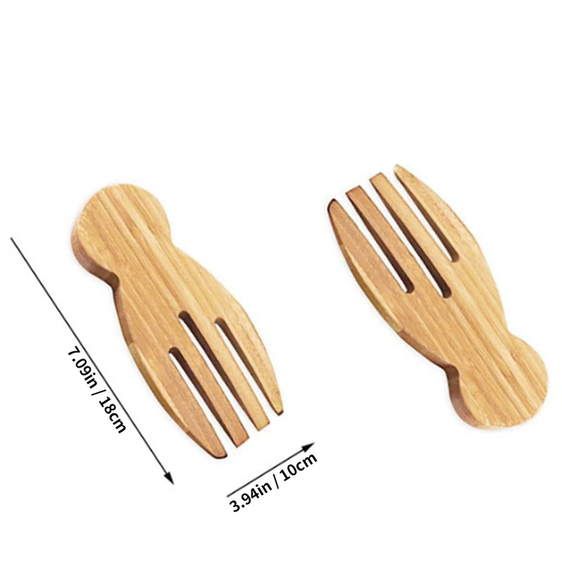 Bamboo Salad Hands Natural Rice Spoon Non-Stick Soup Unpainted Wooden Stirring Fork Utensils Durable