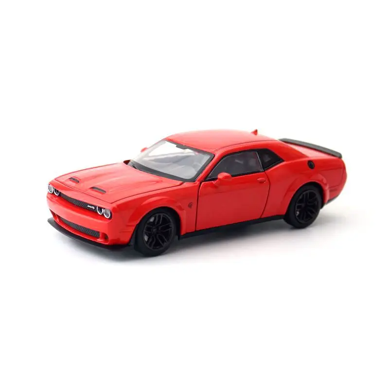 

JACKIEKIM Diecast Toy Model 1:32 Scale Dodge Challenger Doors Openable Sound & Light Educational Collection Gift For Children