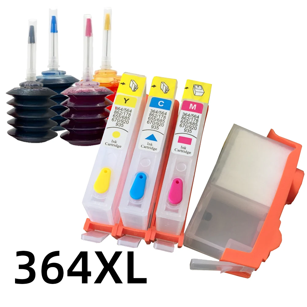 

364 Refillable Ink Cartridge Replacement for HP Plus B209a B209c B210a B210c B210d Wireless B109a B109d B109f B109n Printer