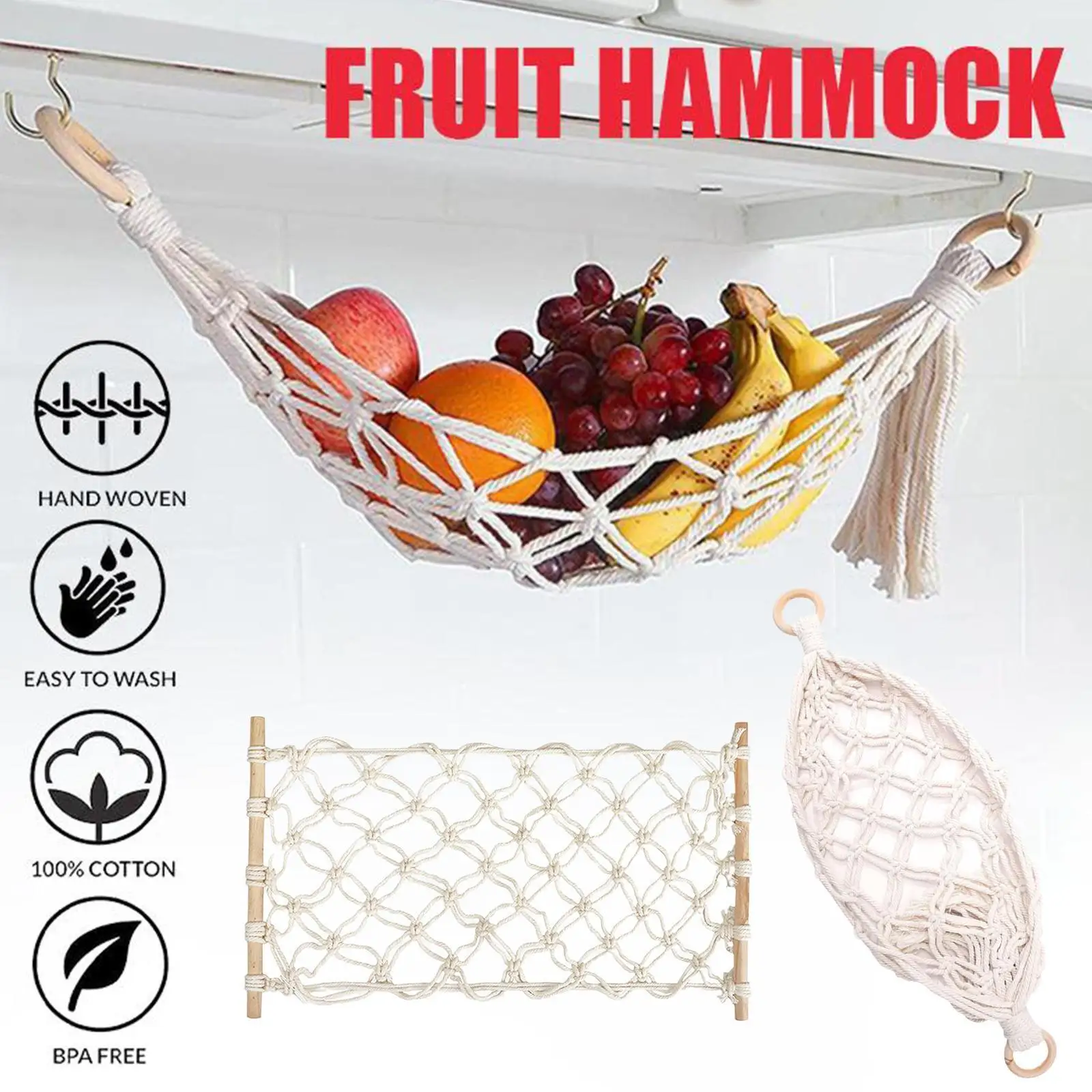 

Fruit Hammock Under Cabinet Storage Net Vegetable Basket Basket Organizer Kitchen Hanging Home Rental Dormitory House Holde P2B7
