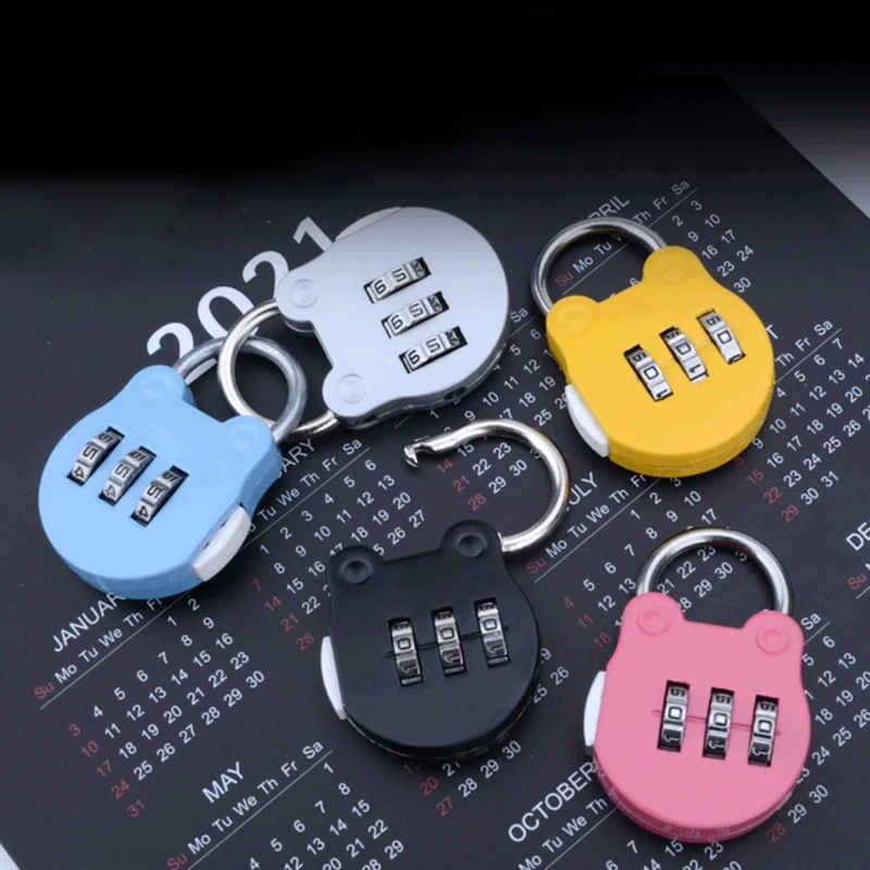 

3-digit Travel Combination Lock Zinc Alloy Mini Padlock Backpack Security Lock Resettable Luggage Locks Weather-proof