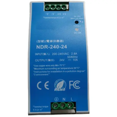 Ультратонкий NDR-240-24 AC 100-240V TO DC 24V 10A DIN Rail импульсный источник питания для промышленного управляющего привода, электрического шкафа