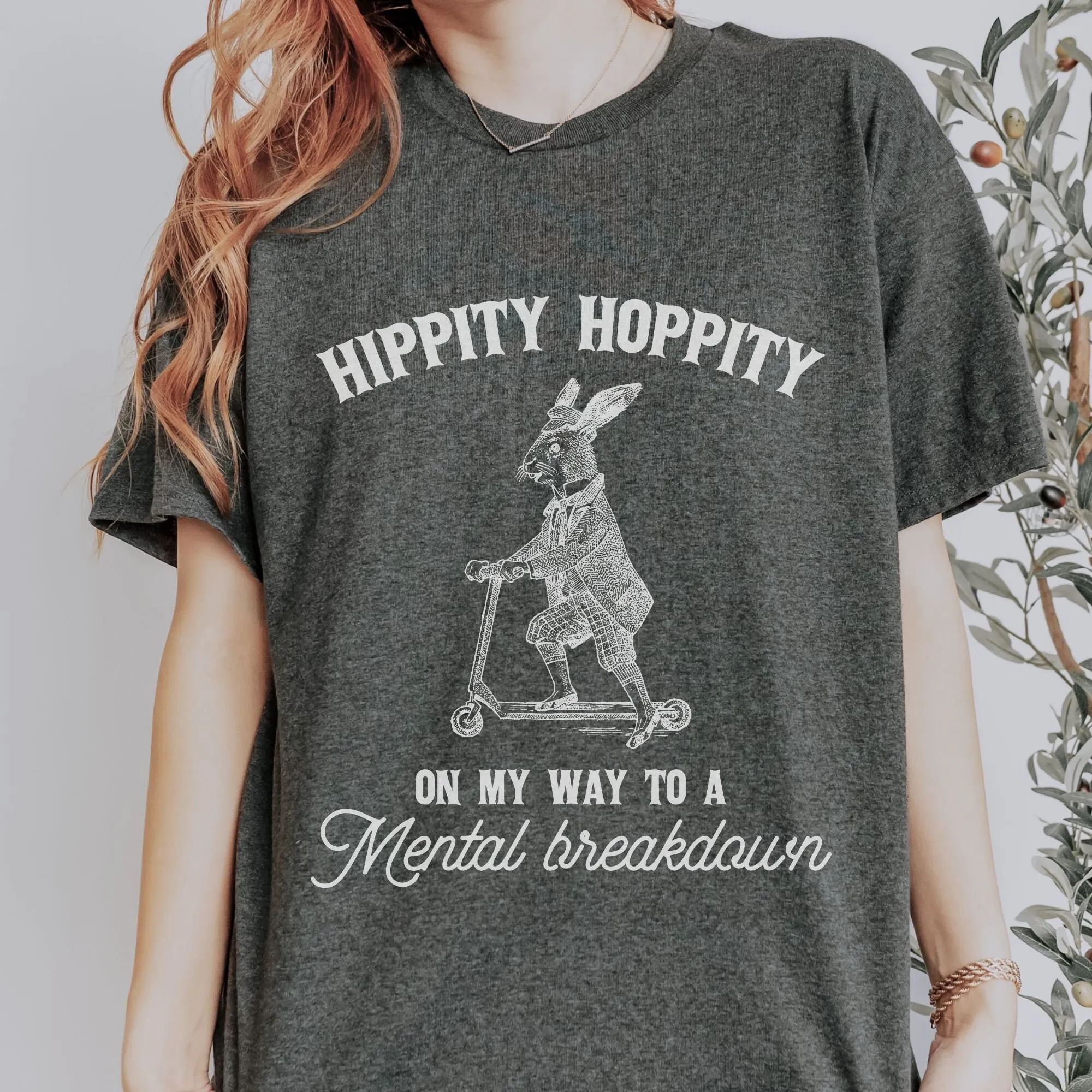 Винтажная футболка с надписью Мой путь к психическому распаду забавный кролик