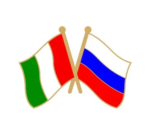 

Italy Russia Friendship flag badge