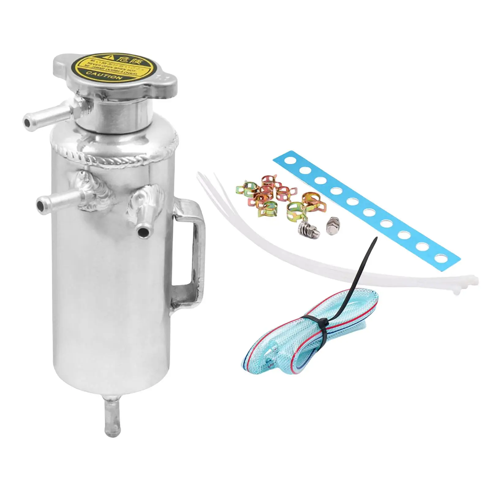 

Overflow Catch Tank Silver Breather Filter Baffled Kit Fit for Auto Parts