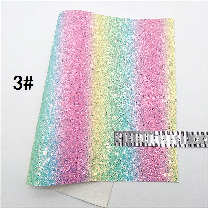 Pastel Радужная блестящая кожа искусственная ткань винил с фетровой подложкой