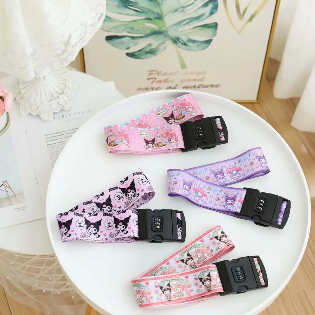 Kawaii Sanrios Kuromi аниме Регулируемый пароль замок для путешествий багажный ремень
