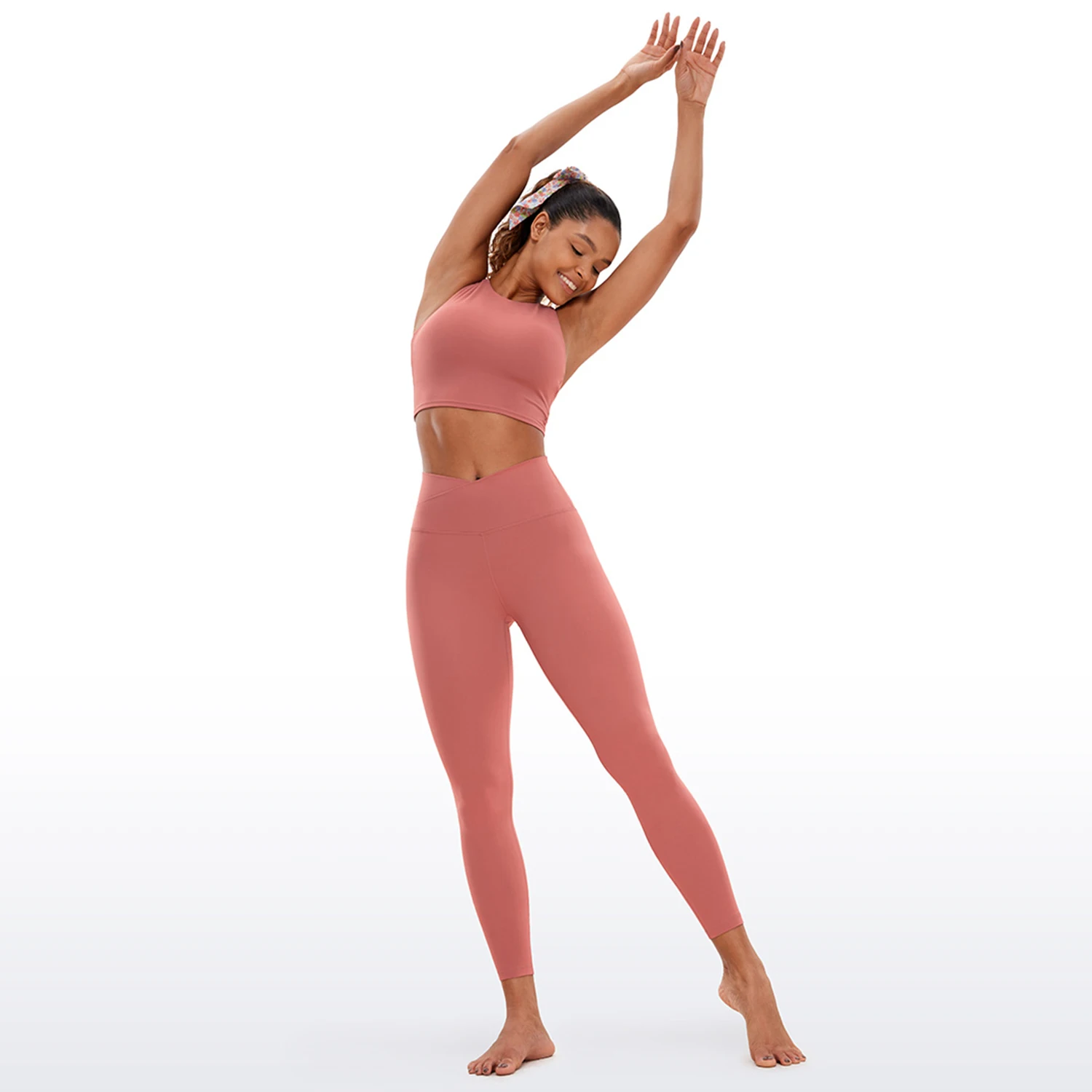 CRZ YOGA Butterluxe Womens V Cross Waist Workout Leggings 26.5