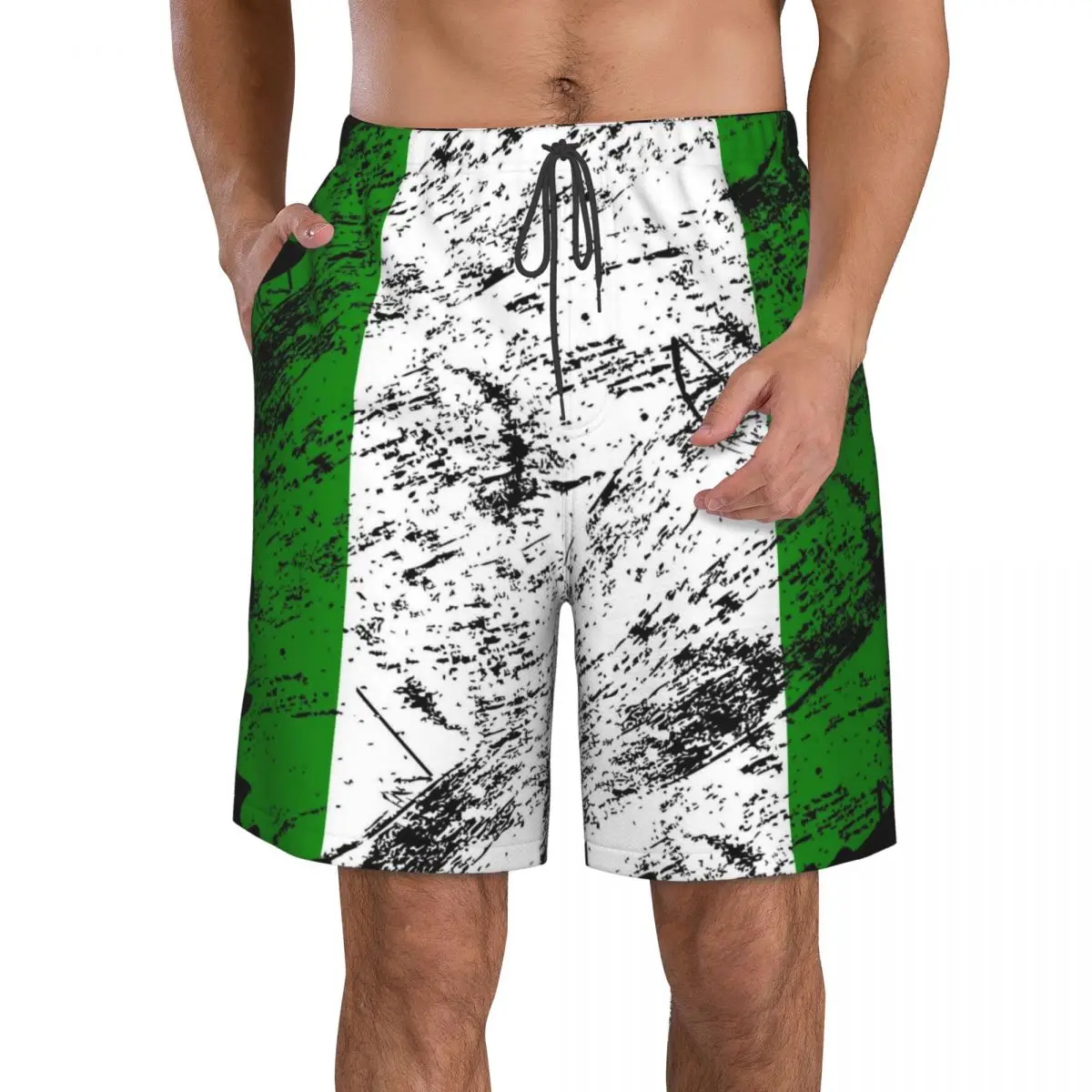 

2022 Polyester 3D Printed Men's Beach Shorts Vintage Country Flag Shorts Streetwear Beach Pocket Running Summer Pants