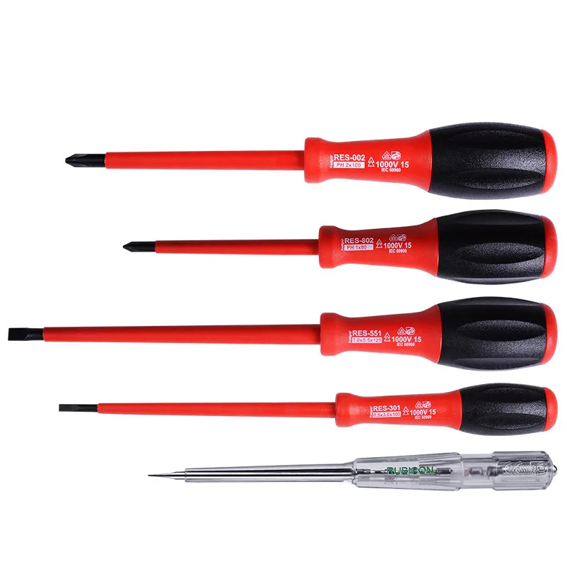 4pcs 1000V Insulated Screwdriver set with Voltage Tester CR-V Magnetic Phillips Flathead Screwdrivers Electrician Repair Tools