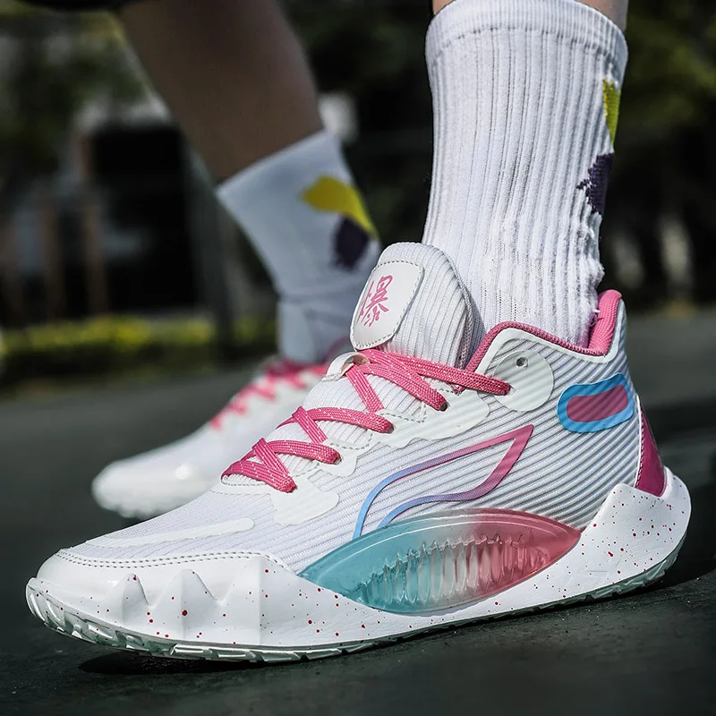 High quality cushioned shock recovery wear-resistant 4 color MD outsole basketball shoes