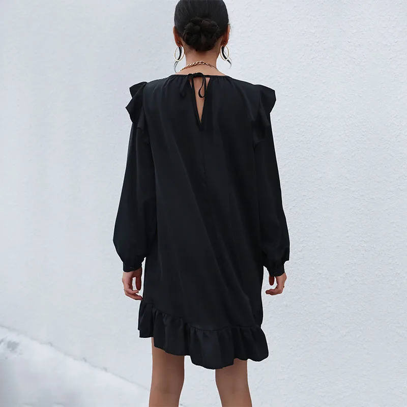 

Bodycon dress for women Square Neck Black Dress Women Elegant Cotton Fashion Side Split Dress Mini Ladies Basic
