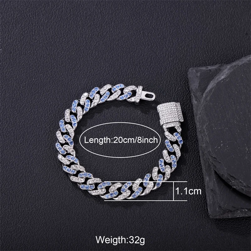 D &amp Z модный серебристый браслет 11 мм кубинский браслет-цепочка для мужчин и