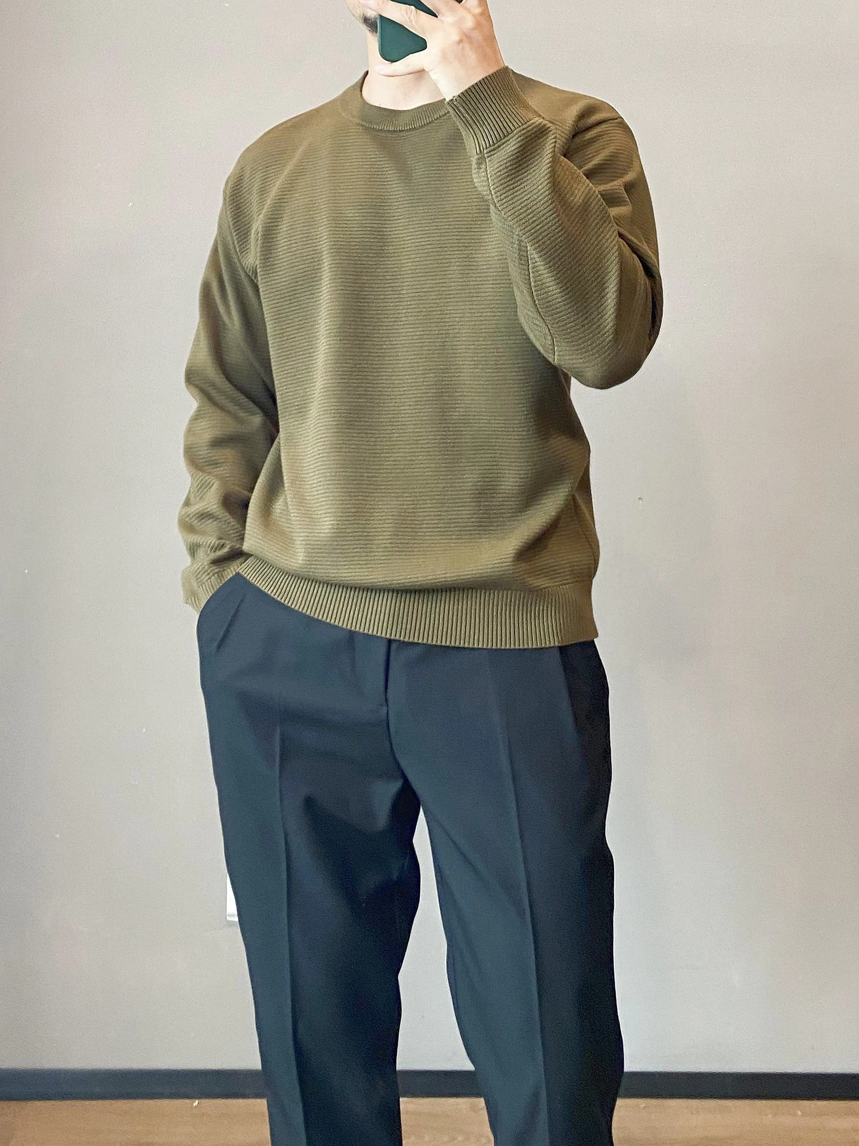 Spring and Autumn Korean sle Slim fit Long sleeve Knit Men's White Round neck sweater Fashion Casual Inner wear Bottoming S...
