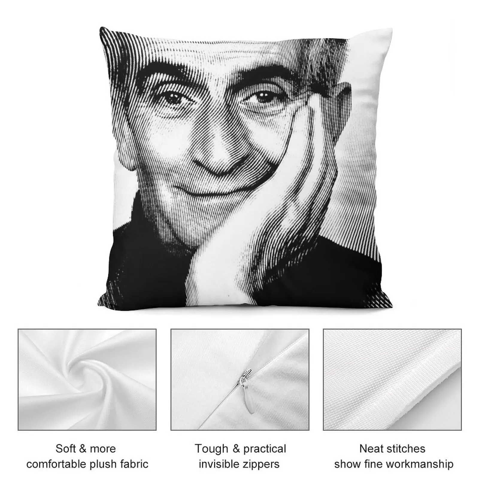 Черно-белый портрет (Linocut) Louis de Funès декоративная подушка декоративные подушки