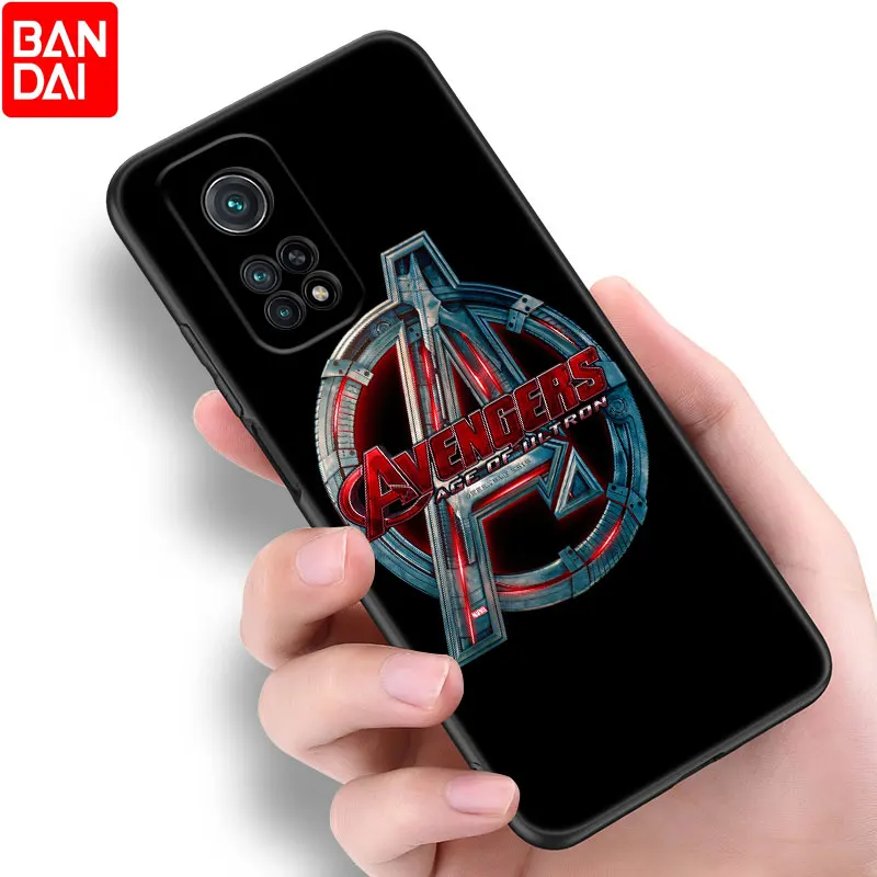 marvel comics luxury logo phone case for xiaomi mi 11 lite ne 11i 11t a3 a2 a1 10t poco x3 nfc gt f3 m3 m4 x4 pro 5g black cover free global shipping
