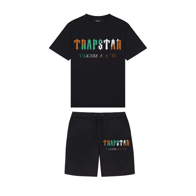 

Nova Marca Trapstar Roupas Masculinas Camiseta Conjuntos De Treino Harajuku Topos Camiseta Engraçado Hip Hop Cor t Camisa + prai