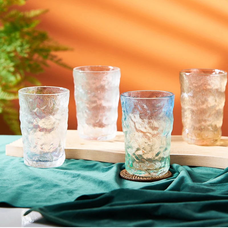 Бытовая стеклянная прозрачная кофейная чашка highvalue с узором ледника