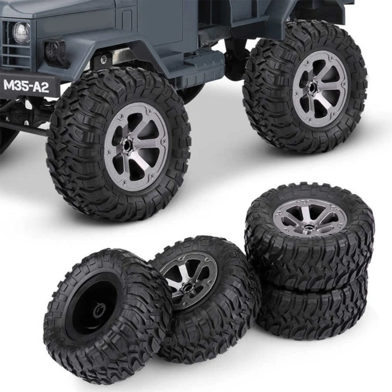 

5mm-Hex RC Car Rubber Wheel Tyre & Wheel Rim Set 73mm для WPL C14 C24 MN D90 99S с 6 спицами RC Crawler-Car Accessories X90C