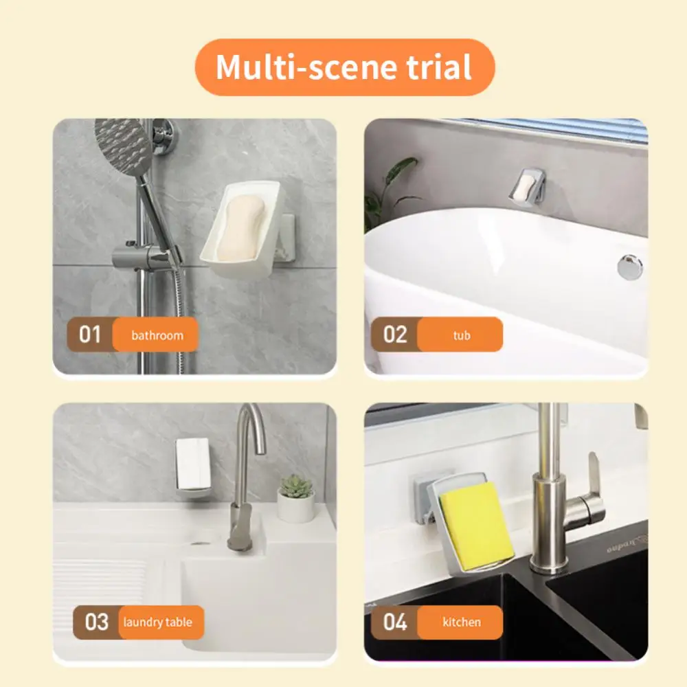 

Soap Dish Shower Foldable Extended Adjustable Soap Box Bathroom Shower Soap Holder Punch-free Wall Hanging Adjustable Creative
