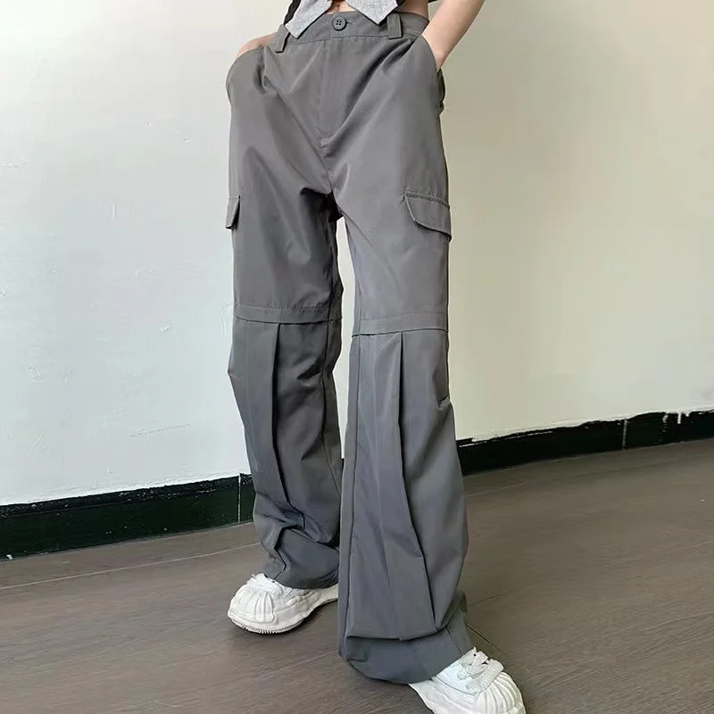 

Solid Color Cargo Baggy Pants Woman High Street Harajuku Retro Women Bottoms Pants Casual Drape Sweatpants 90s Style Clothes