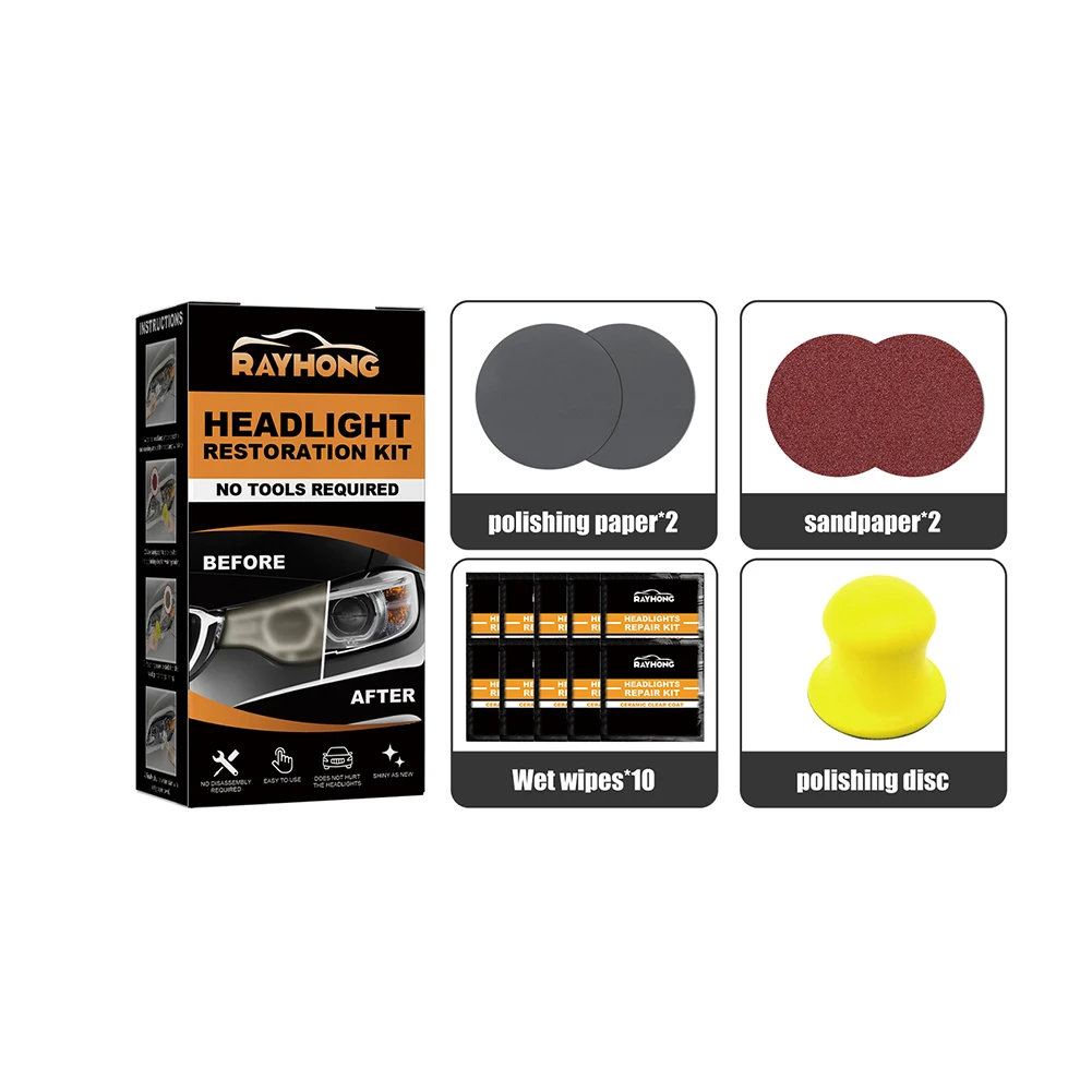 

Portable Car Headlight Restoration Cleaning Supplies Headlamp Repair Kits Refurbish Tools Light Restoration Restorer Accessories
