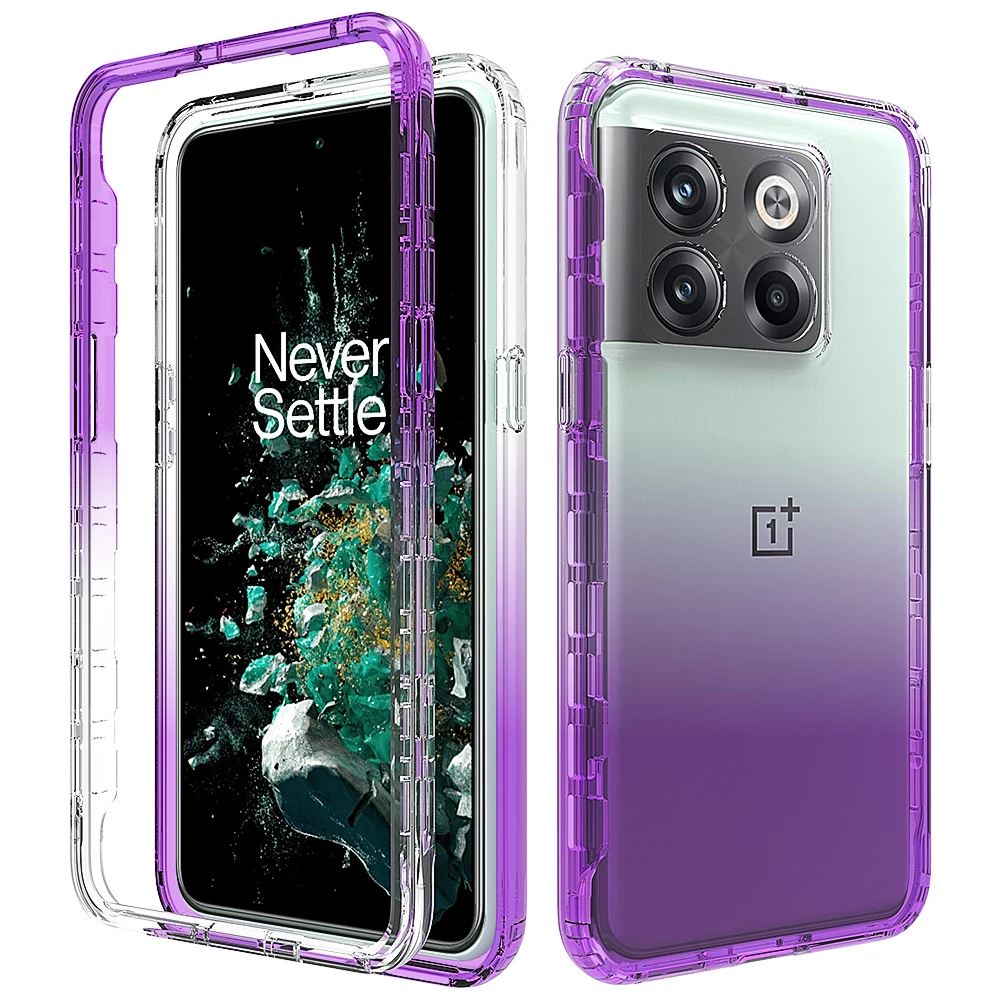 

Case for OnePlus 10T 10 Pro Case Gradient Color Shockproof 2 in 1 Hybrid Clear Phone Cover for 1+ Nord N10 5G N20 N100 N200 5G