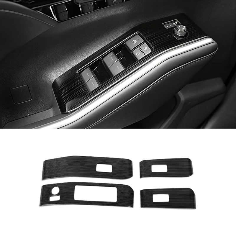 

Автомобильные аксессуары для Toyota Highlander XU70 2020 2021 2022 2023, панель для двери, подлокотника, переключателя окон, кнопки подъема, крышка, отделка, наклейки