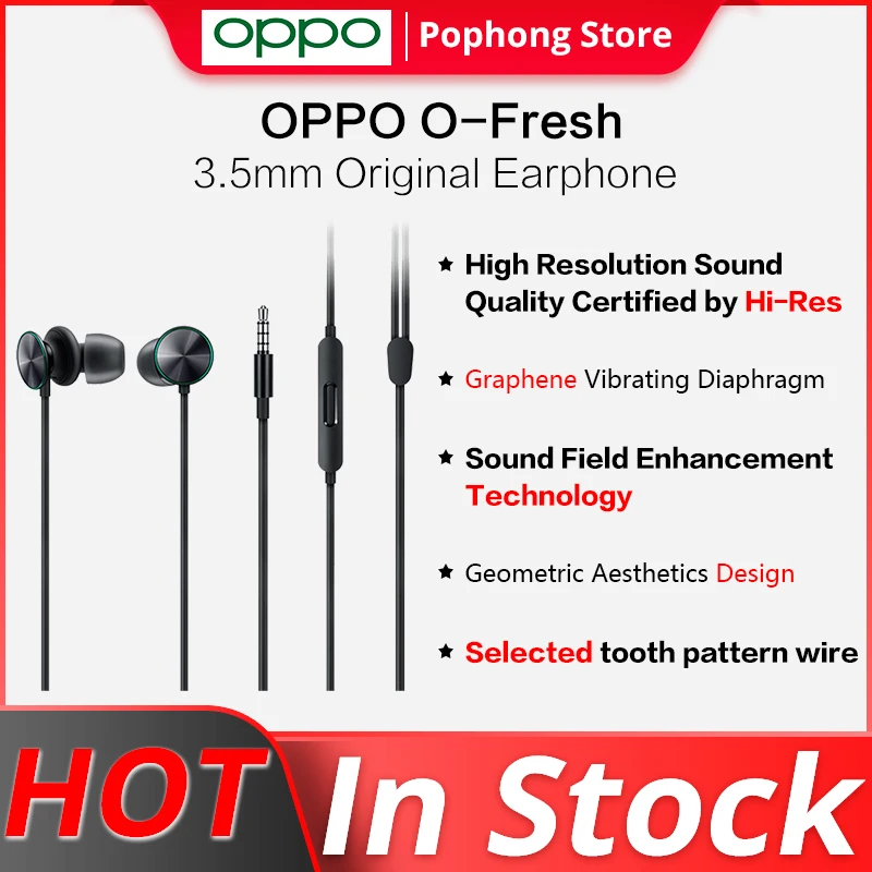 

Стереонаушники OPPO O-Fresh с разъемом 3,5 мм/Type-C и микрофоном HD MEMS