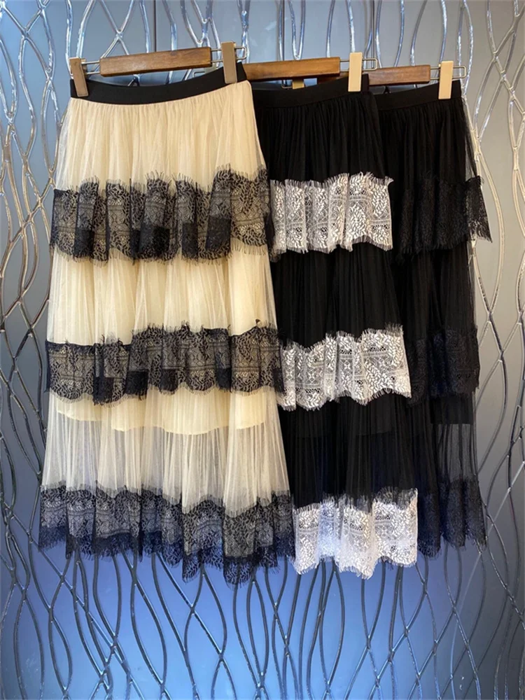 

Light Luxury Socialite French Unique Super Fairy Heavy Industry Temperament Comfortable Casual Skirt