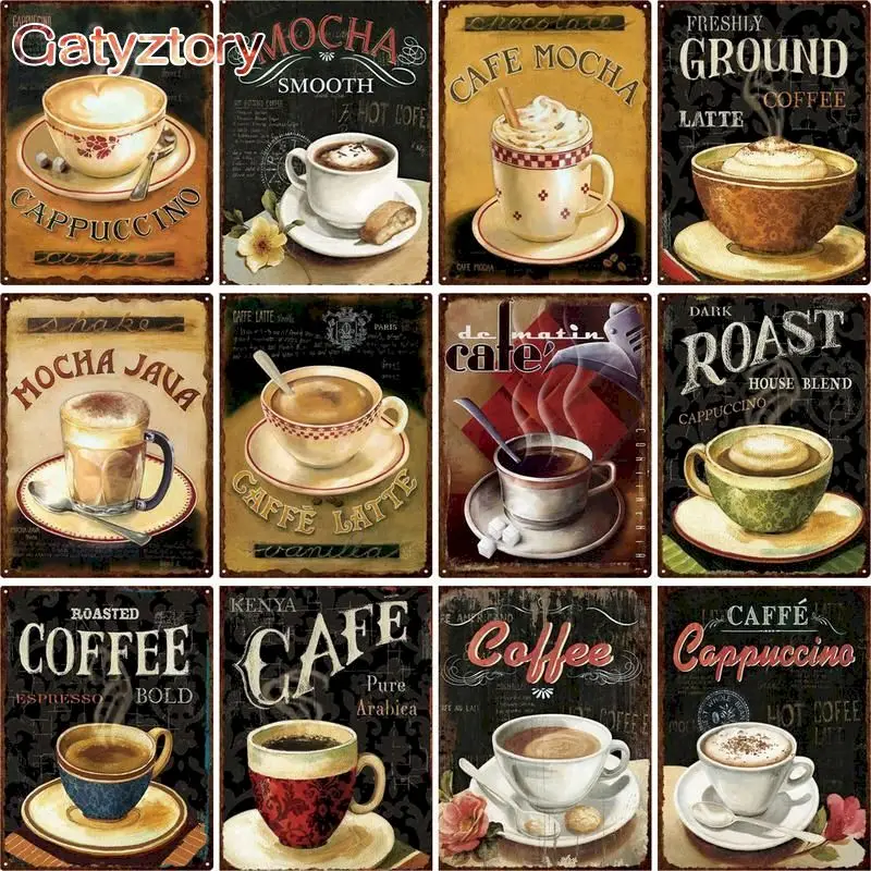 

GATYZTORY Coffee Poster DIY Painting By Numbers Handpainted Canvas Painting Home Wall Art Picture For Living Room Unique Gift
