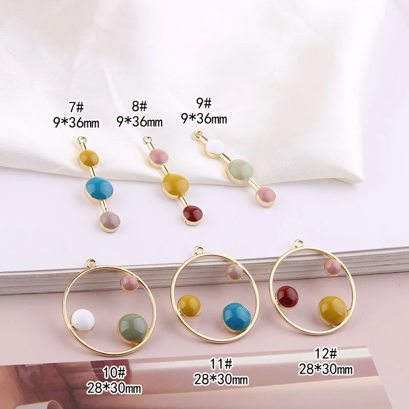 1pcs Diy Jewelry Accessories Childlike Balloon Color Wave Drip Oil Alloy Pendant Bubble Round Bean Earrings Handmade Material - купить по