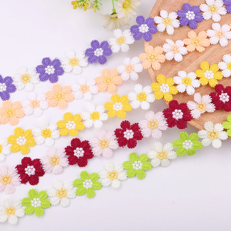 

1/2 Yards Color Petals Water Soluble Sewing Lace Clothing Item DIY Apparel Sewing Supplies 3cm Flower Shape Lace Accessories