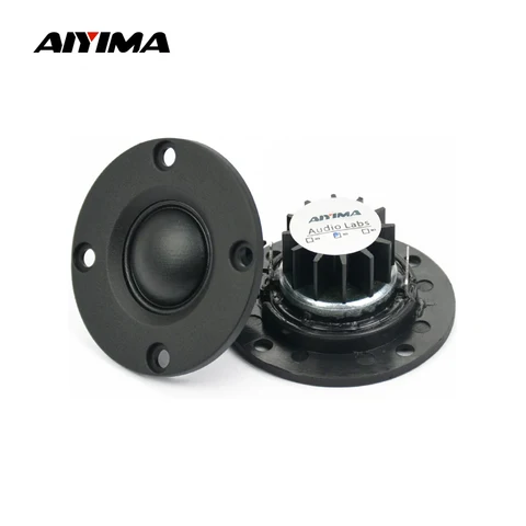 Aiyima 2pcs 52 mm Alto -falantes portáteis de áudio 6 ohm 30w Dome Silk Film Tweeter ABS Treble Speaker Loudspeaker com radiador de alumínio