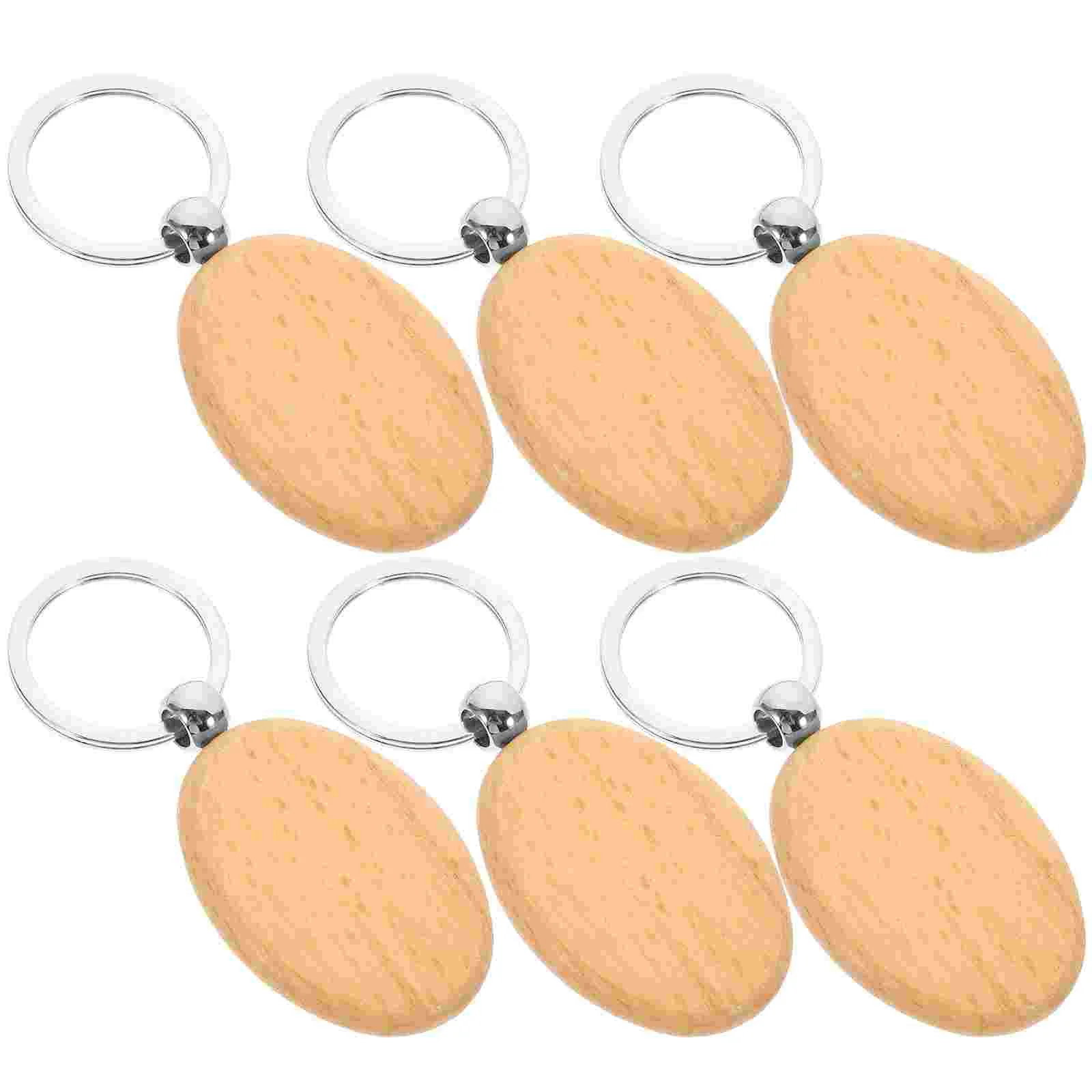 

Blank Wood Pendant Key Ring Wooden Holder Keychain Keychains Crafts Blanks Charm Engravable Car Fob