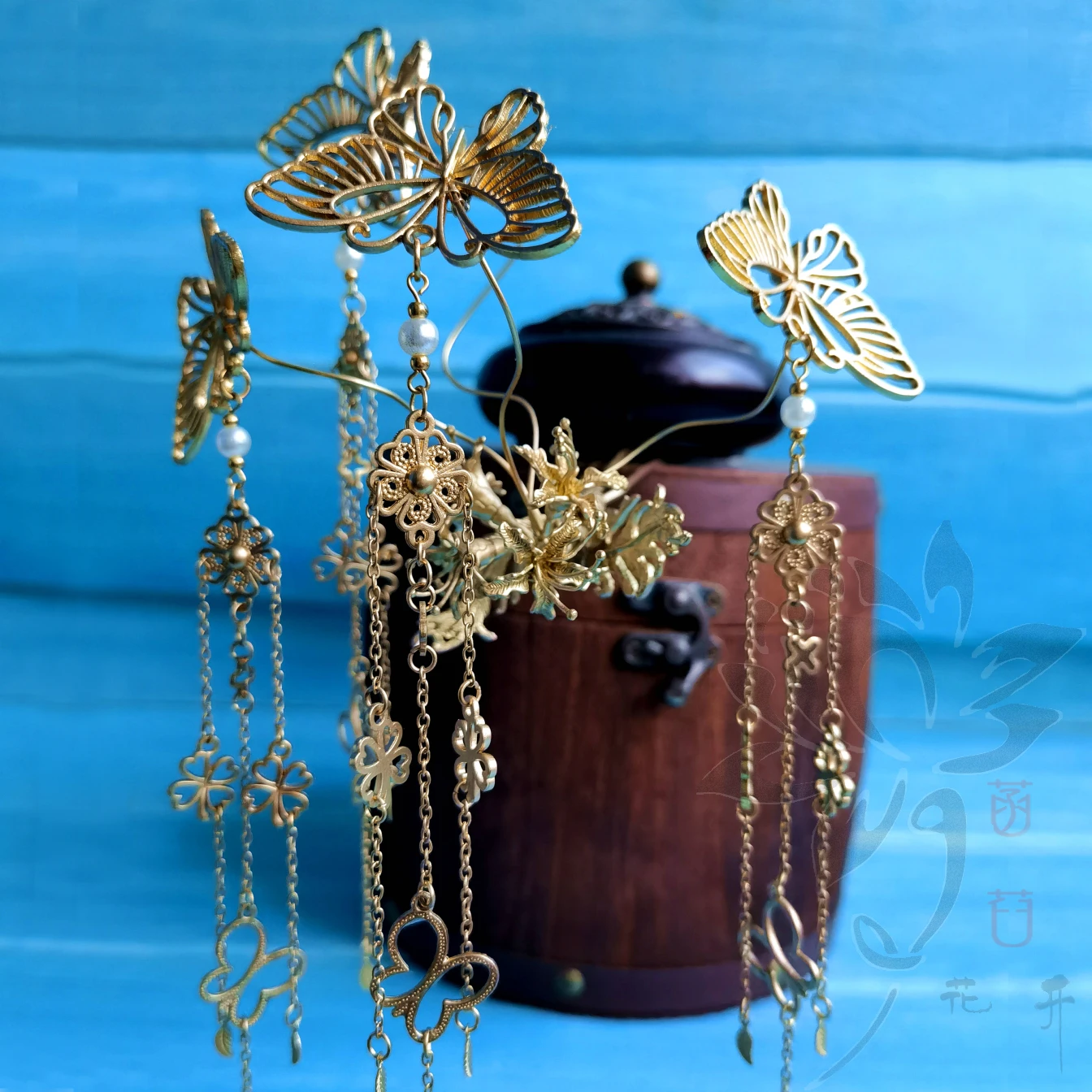 Оригинальный винтажный медный Хрустальный Лепесток для волос ручной работы Тиара головной убор для Hanfu Chengsam Косплей фото драма аксессуары