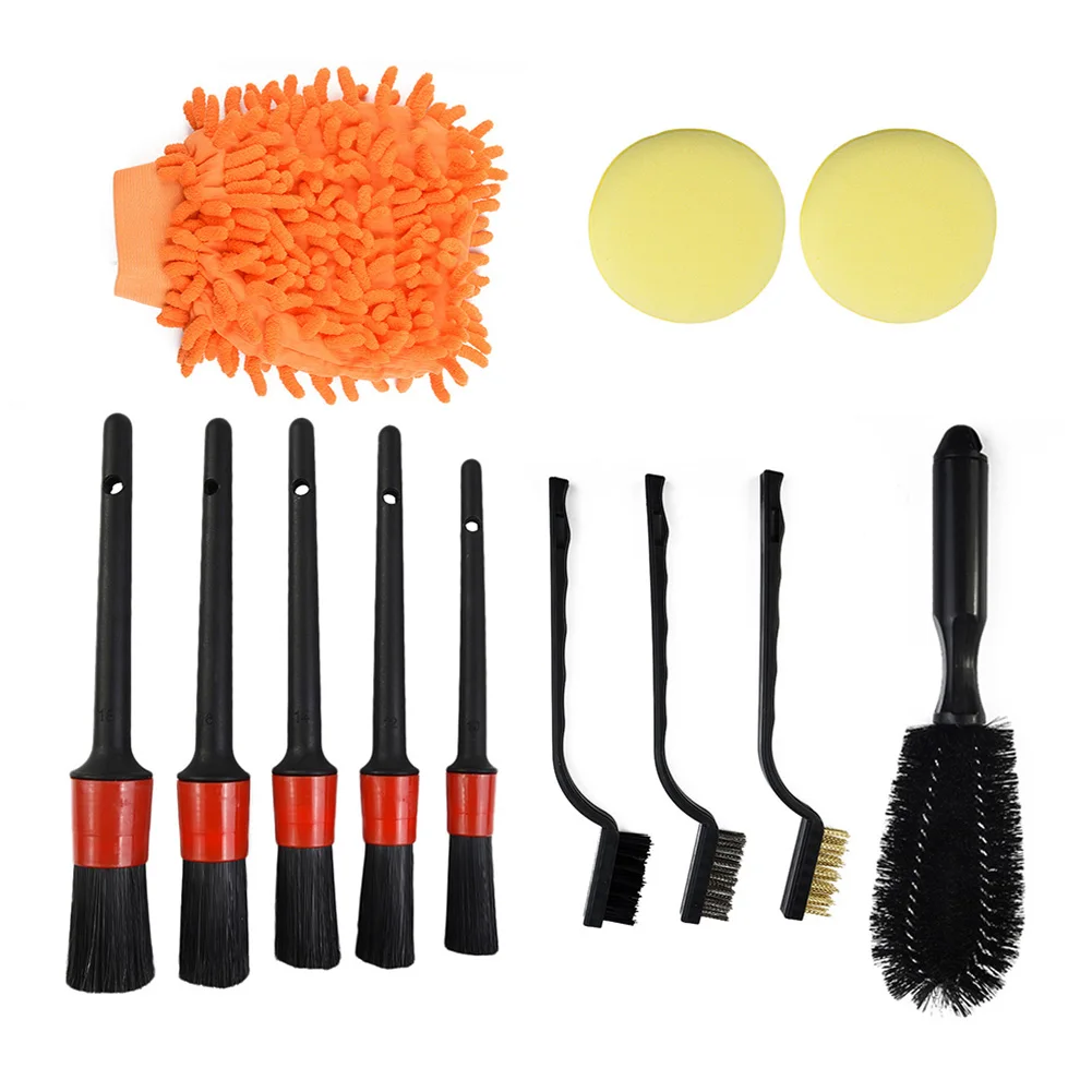 

Durable New Useful Car Detailing Brush Kit Accessories Auto Clean Brush Set Parts Replaces Wire bristles Sponge