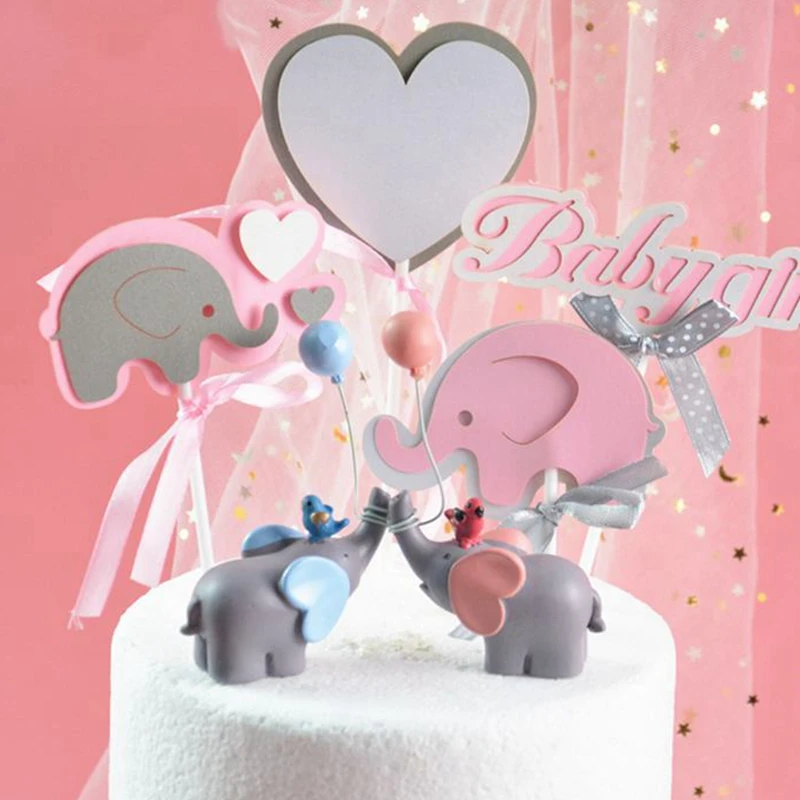 

Elephant Cake Topper Birthday Cake Baby Shower First Birthday Cake Decoration Baby Baptism Gender Reveal Cake Decorating Gifts
