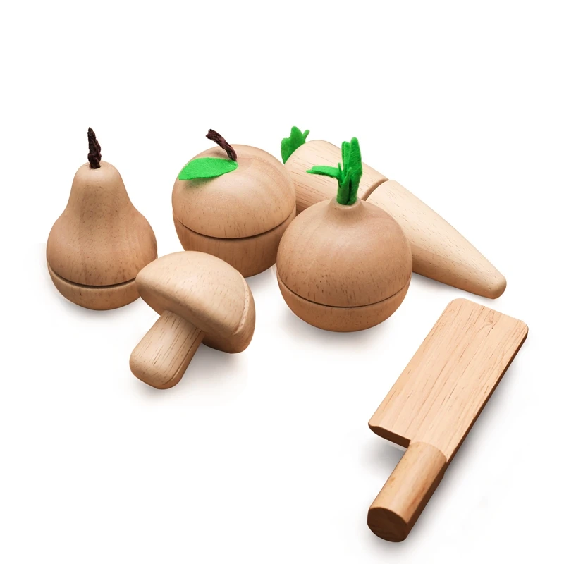 

Wooden Montessori Baby Kitchen Play House Toys Motor Skills Development Waldorf Education Toys Girl Gift for Kids Toy