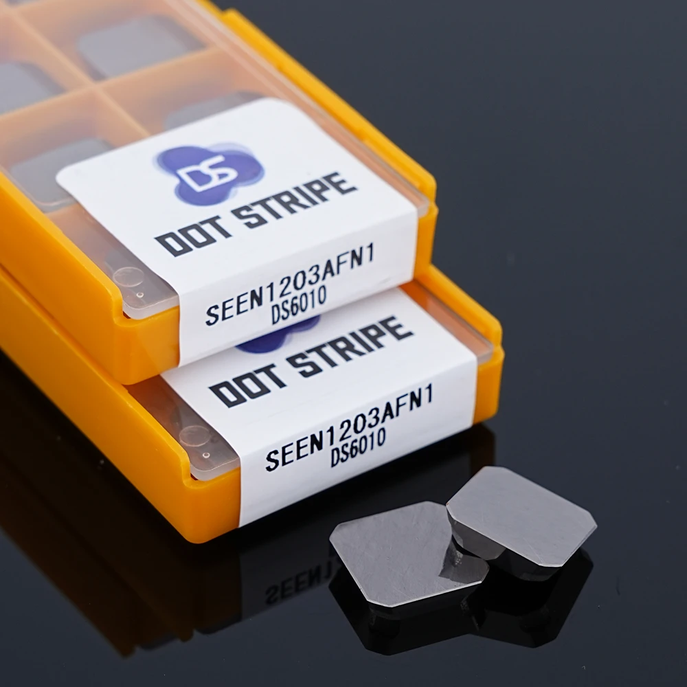 

SEEN1203 AFTN1 DS6010 Твердосплавная вставка Высокоэффективные сменные вставки для концевых фрез Режущие инструменты с ЧПУ SEEN 1203 NX 2525