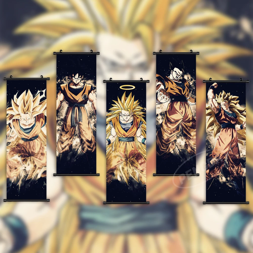 

Wall Artwork Anime Canvas Dragon Ball Pictures Goku Painting Vegeta IV Printed Poster Son Gohan Hanging Scrolls Home Decoration